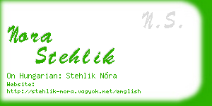 nora stehlik business card